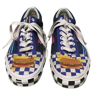Vans Sneakers Custom Culture Diner Laces Men's 8.5 Women's 10 Hamburger Fries Ch